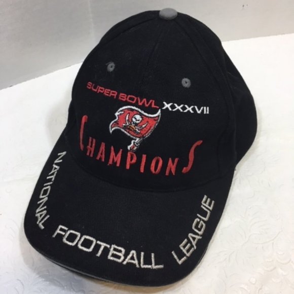 NFL Buccaneers Super Bowl XXXVII Champions Baseball Cap Hat Black - Picture 4 of 11